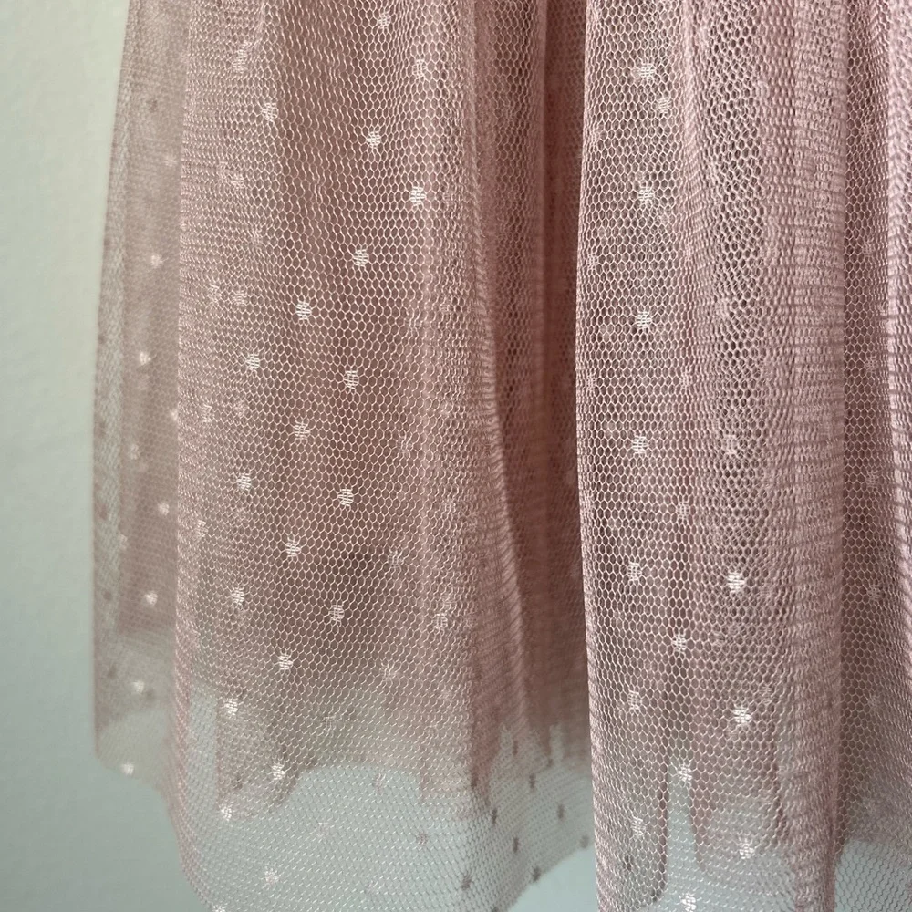 BY ANTHROPOLOGIE Serena Dusty Blush Tiered Tulle Maxi Skirt Size Small - Picture 9 of 11